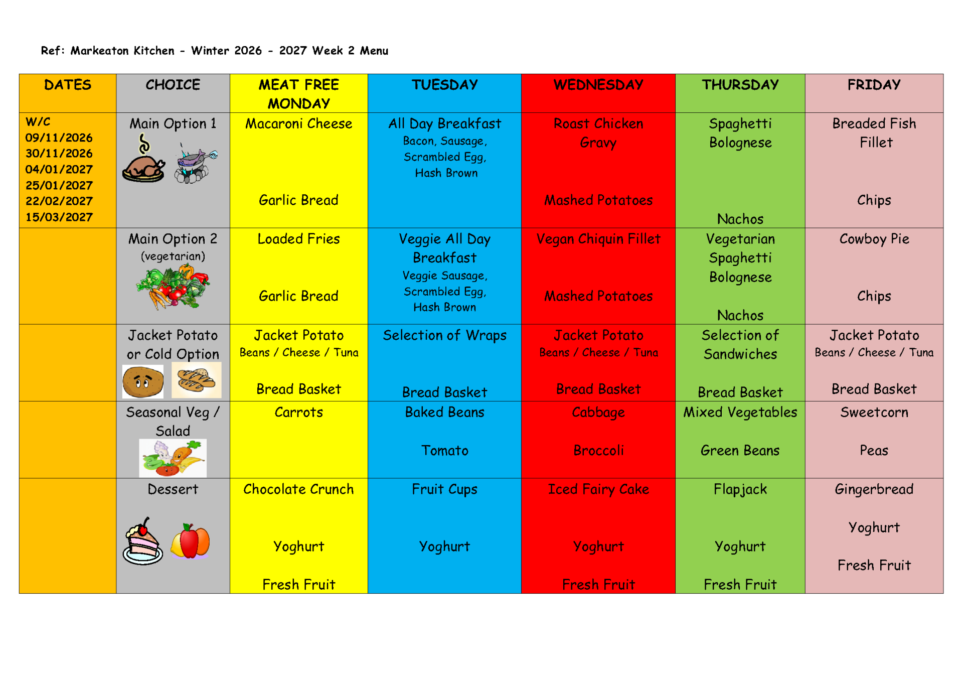 Summer 26 Menu Week 2 Summer 26 Menu Week 2